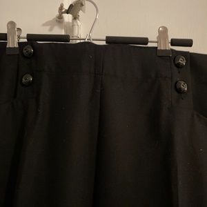 Red  Valentino black wool unlined pants, side zipper,  front pockets, size 50.